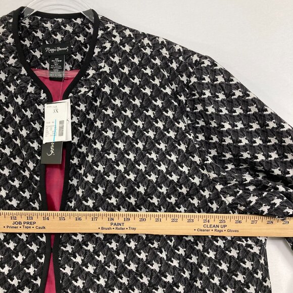 New Maggie Barnes size 3X Black White Houndstooth Blazer Preppy Office - Picture 5 of 8